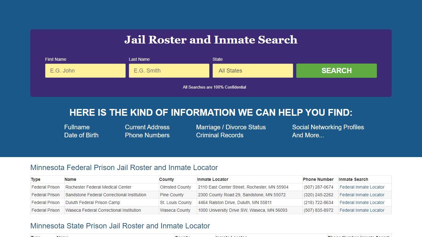 Jail Roster and Inmate Locator in Minnesota Search Online